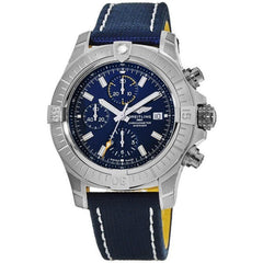 Breitling Avenger Chronograph 45mm Blue Dial Blue Calfskin Strap Watch for Men - A13317101C1X2 Watches Breitling   