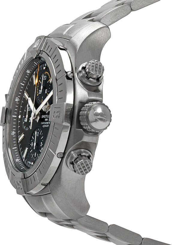 Breitling Avenger Chronograph 45mm Black Dial Silver Steel Strap Watch for Men - A13317101B1A1 Watches Breitling   