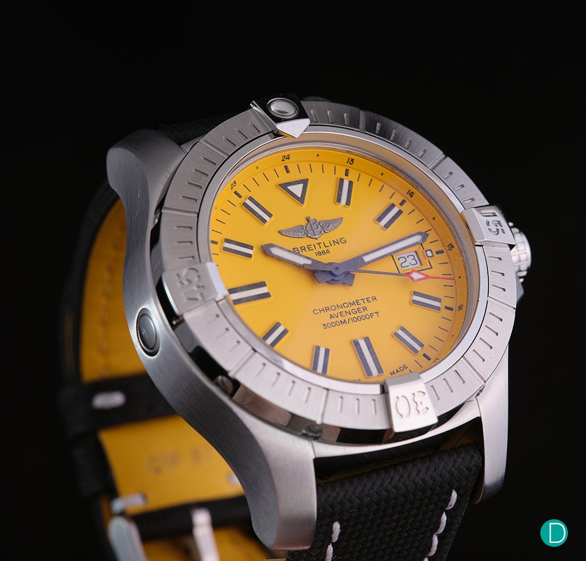 Breitling Avenger Automatic 45mm Seawolf Yellow Dial Black Nylon Strap Watch for Men - A17319101/1X2 Watches Breitling   