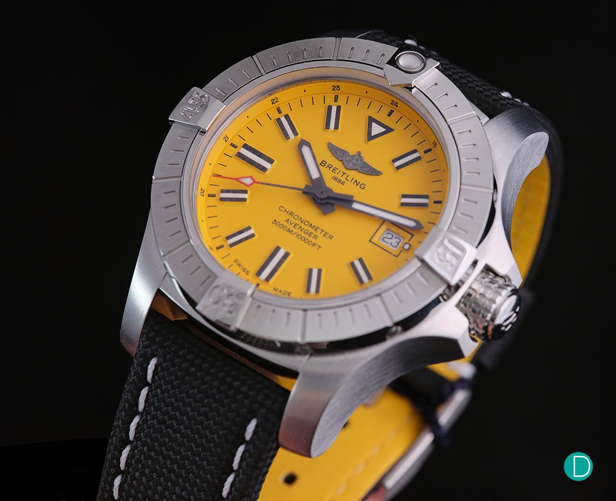 Breitling Avenger Automatic 45mm Seawolf Yellow Dial Black Nylon Strap Watch for Men - A17319101/1X2 Watches Breitling   