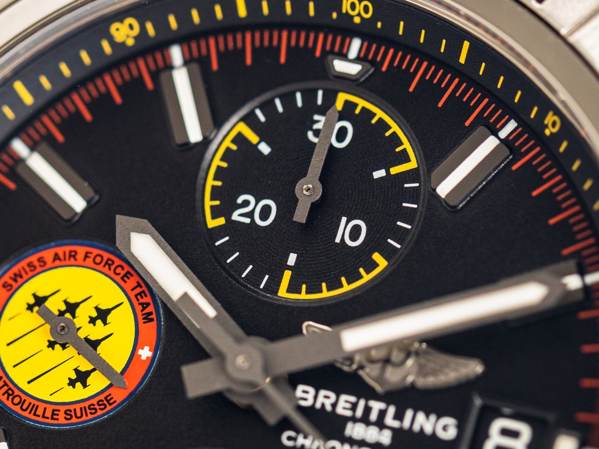 Breitling Avenger Chronograph 45mm Swiss Air Force Team Black Dial Black Nylon Strap Watch for Men - A133171A1B1X1 Watches Breitling   