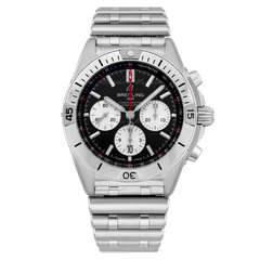 Breitling Chronomat B01 42mm Black Dial Silver Steel Strap Watch for Men - AB0134101B1A1 Watches Breitling   