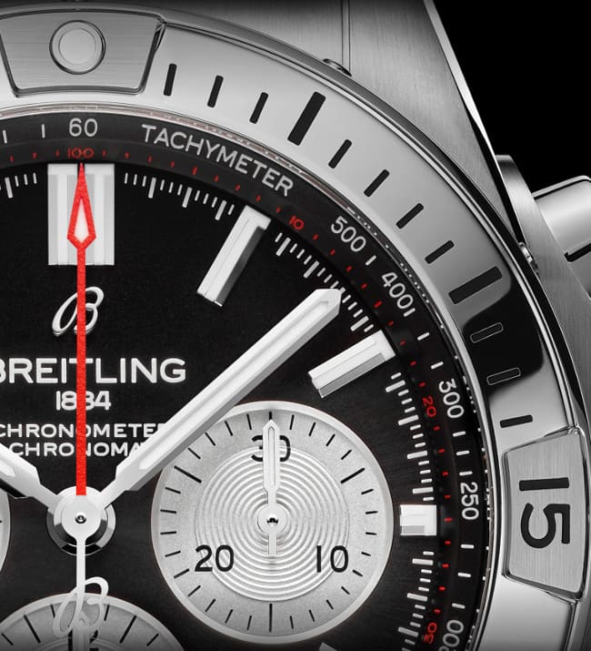 Breitling Chronomat B01 42mm Black Dial Silver Steel Strap Watch for Men - AB0134101B1A1 Watches Breitling   