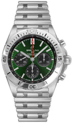 Breitling Chronomat B01 42mm Green Dial Silver Steel Strap Watch for Men - AB01343A1L1A1 Watches Breitling   