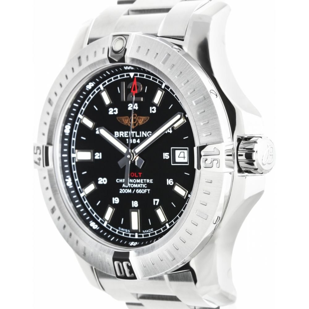 Breitling Colt Automatic 44mm Black Dial Stainless Steel Mens Watch - A1738811/BD44/173A Watches Breitling   