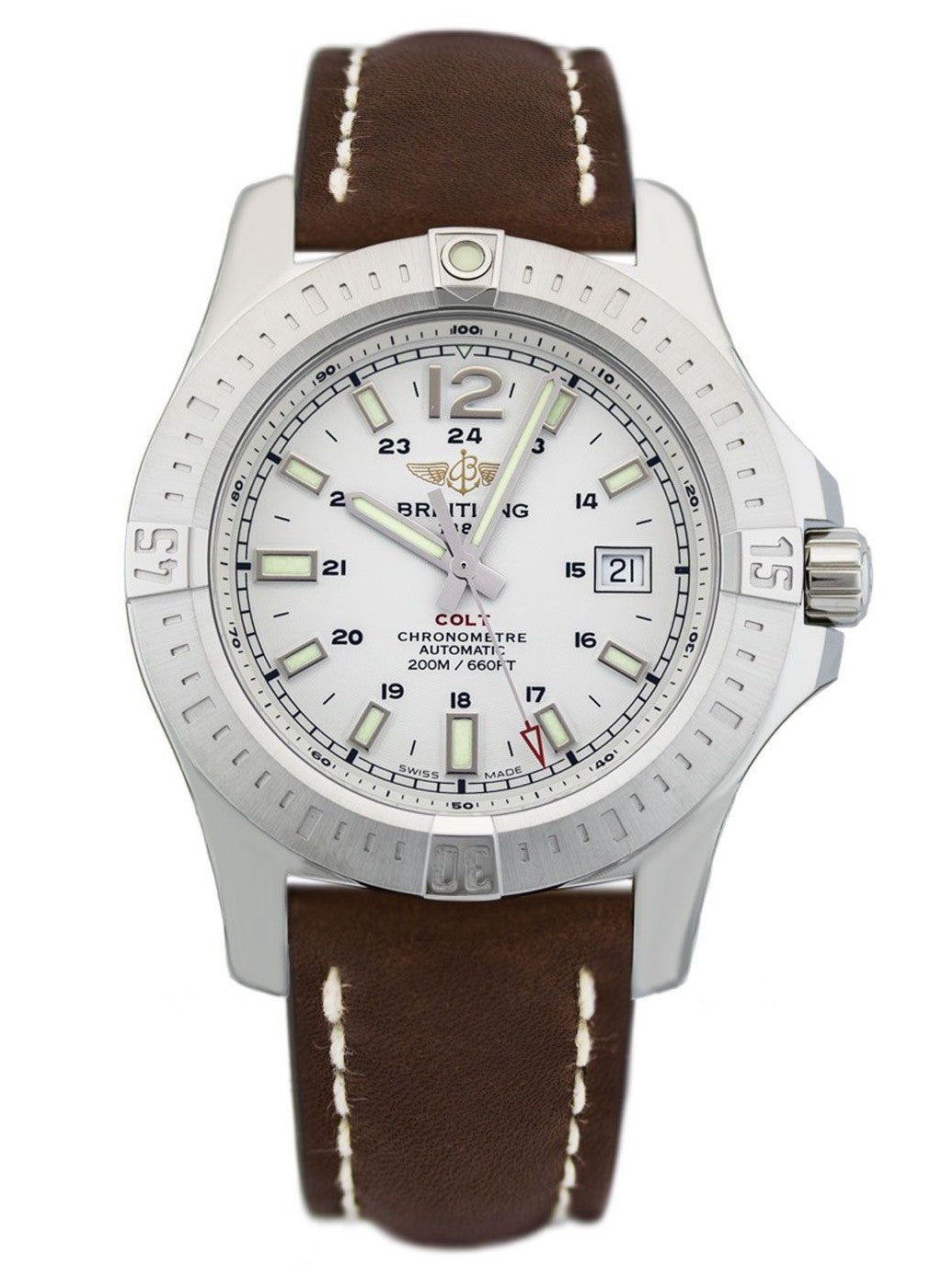 Breitling Colt Automatic 44mm Brown Leather Strap Mens Watch - A1738811/G791/437X Watches Breitling   