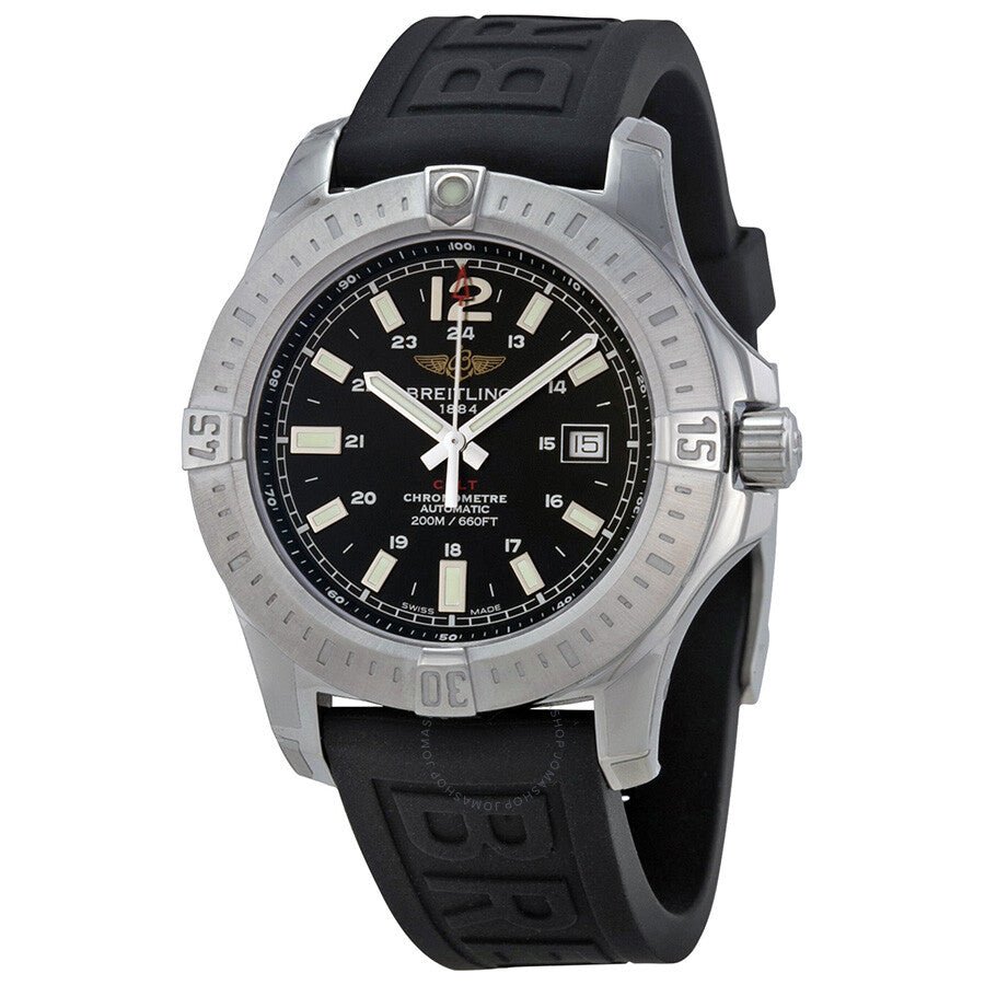 Breitling Colt Automatic 44mm Black Dial Rubber Strap Mens Watch - A1738811/BD44/152S Watches Breitling   