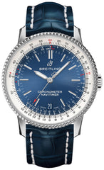 Breitling Navitimer Automatic 38mm Blue Dial Blue Leather Strap Mens Watch - A17325211C1P1 Watches Breitling   