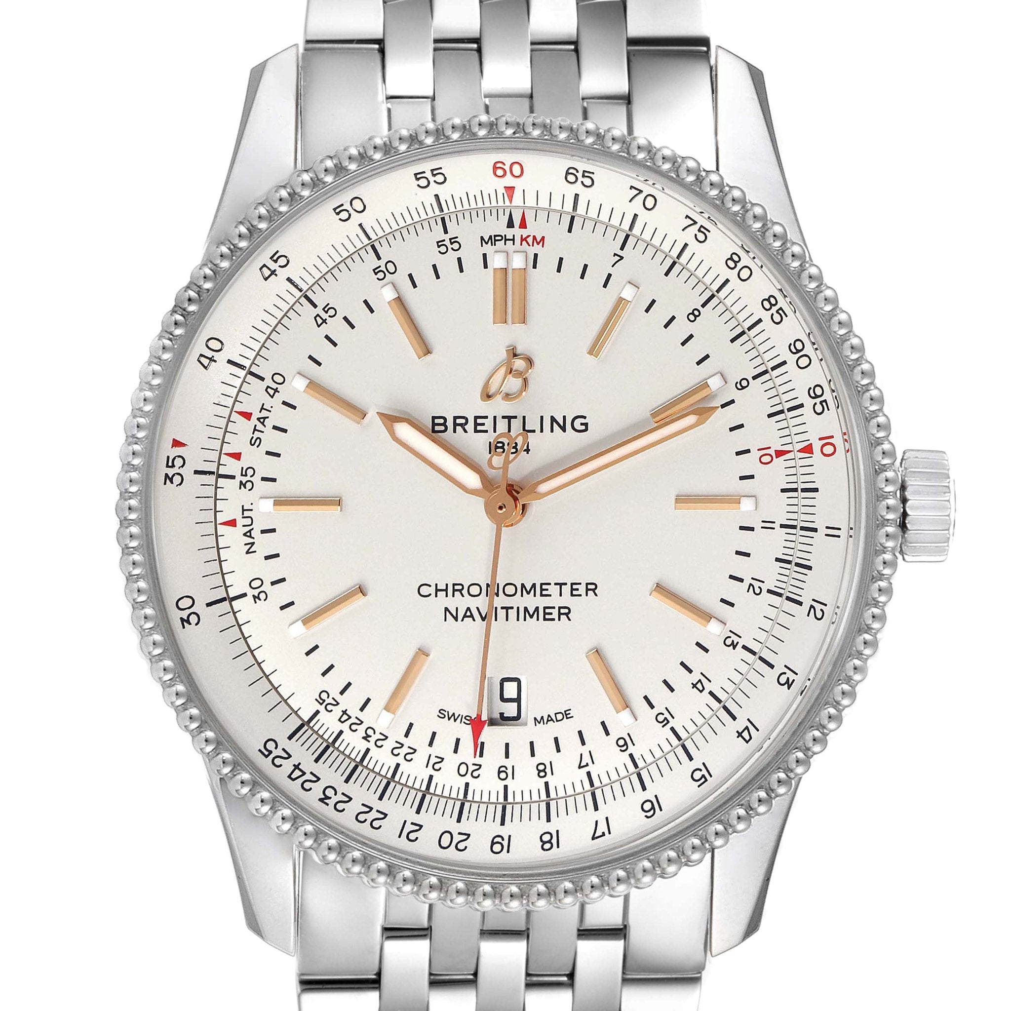 Breitling Navitimer Automatic 41mm White Dial Stainless Steel Mens Watch - A17326211G1A1 Watches Breitling   