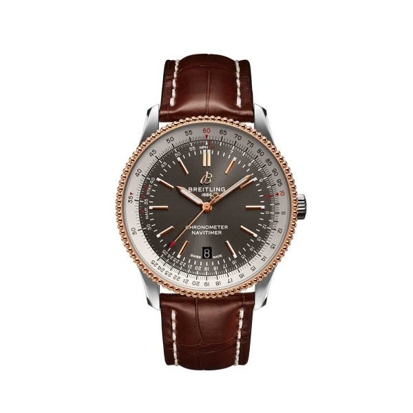 Breitling Navitimer 1 Automatic 41mm Black Dial Brown Leather Strap Mens Watch - U17326211M1P1 Watches Breitling   