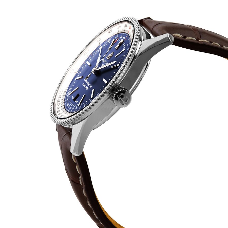 Breitling Navitimer Automatic 38mm Blue Dial Brown Leather Strap Mens Watch - A17325211C1P2 Watches Breitling   