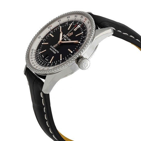 Breitling Navitimer 1 Automatic 41mm Black Dial Black Leather Strap Mens Watch - A17326211B1P1 Watches Breitling   