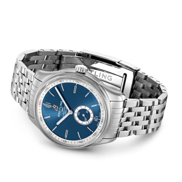 Breitling Premier Automatic 40mm Blue Dial Silver Steel Strap Watch for Men - A37340351C1A1 Watches Breitling   