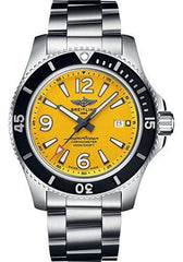 Breitling Superocean II Automatic 44mm Yellow Dial Silver Steel Strap Watch for Men - A17367021I1A1 Watches Breitling   