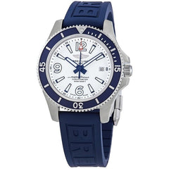 Breitling Superocean II Automatic 42mm White Dial Blue Rubber Strap Watch for Men - A17366D81A1S2 Watches Breitling   
