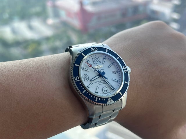 Breitling Superocean 42mm White Dial Silver Steel Strap Watch for Men - A17366D81A1A1 Watches Breitling   