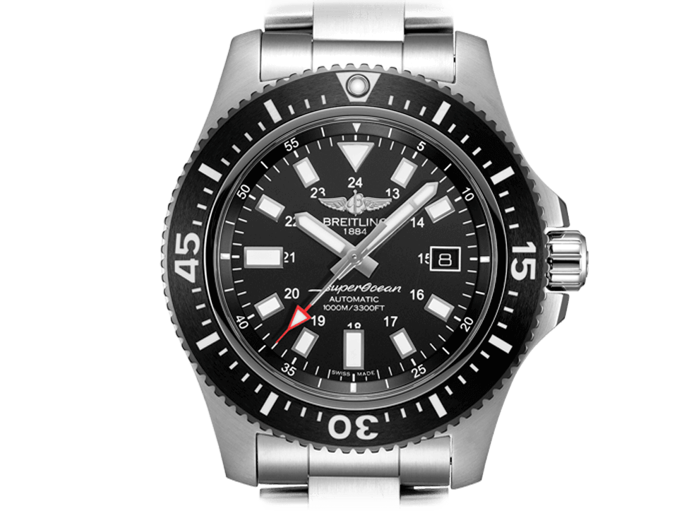 Breitling Superocean II Special 44mm Black Dial Silver Steel Strap Watch for Men - Y1739310/BF45/162A Watches Breitling   