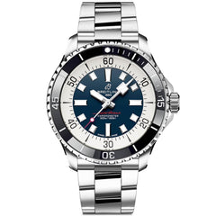 Breitling Superocean Automatic 44mm Blue Dial Silver Steel Strap Watch for Men - A17376211C1A1 Watches Breitling   