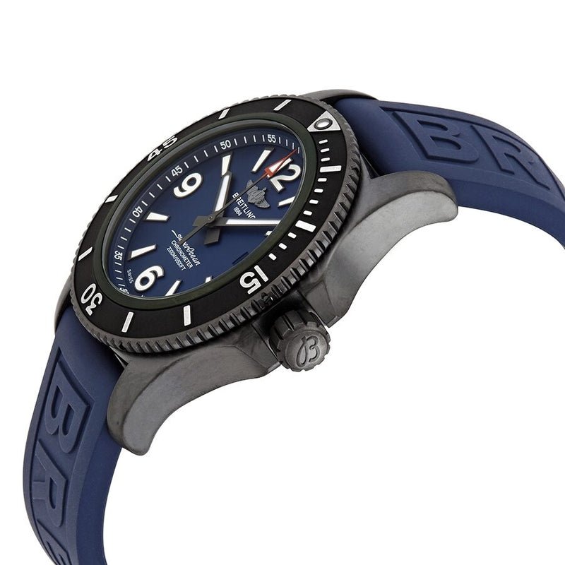 Breitling Superocean Automatic 46mm Blue Dial Blue Rubber Strap Watch for Men - M17368D71C1S1 Watches Breitling   