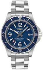 Breitling Superocean Automatic 42mm Blue Dial Silver Steel Strap Watch for Men - A17366D81C1A1 Watches Breitling   