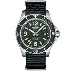 Breitling Superocean Automatic 44mm Outerknown Green Dial Green Nylon Strap Watch for Men - A17367A11L1W1 Watches Breitling   