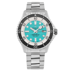 Breitling Superocean Automatic 44mm Turquoise Dial Silver Steel Strap Watch for Men - A17376211L2A1 Watches Breitling   