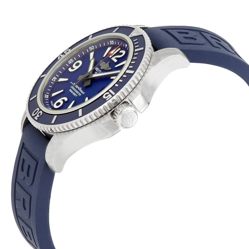 Breitling Superocean 44mm Automatic Blue Dial Blue Rubber Strap Watch for Men - A17367D81C1S2 Watches Breitling   