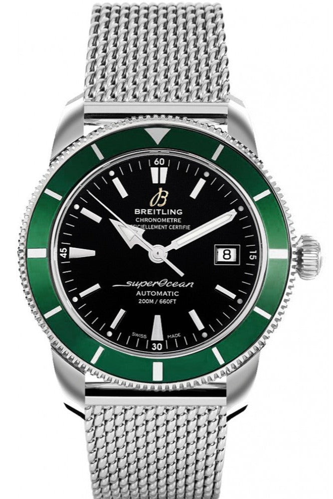 Breitling Superocean Heritage 42mm Chronograph Green Bezel Mens Watch - A1732136 Watches Breitling   