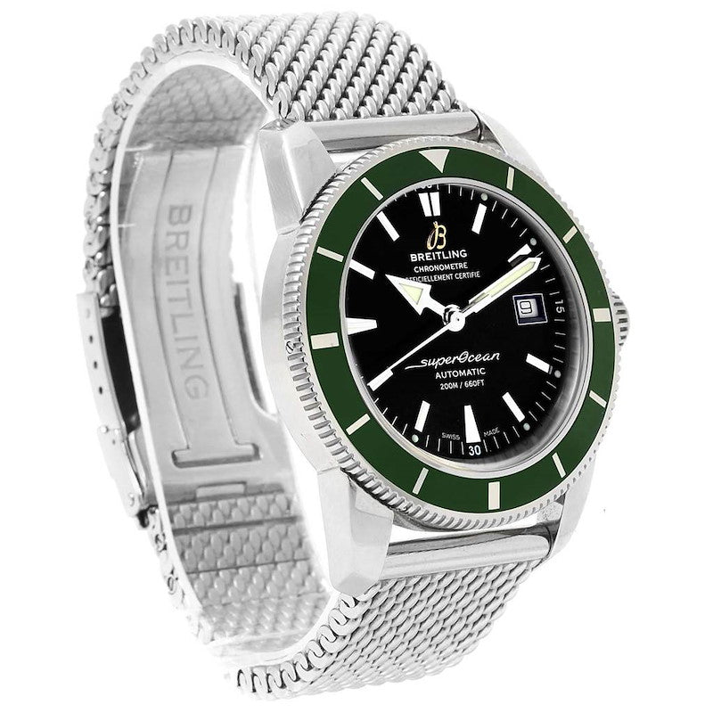 Breitling Superocean Heritage 42mm Chronograph Green Bezel Mens Watch - A1732136 Watches Breitling   