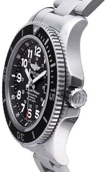 Breitling Superocean II 44mm Black Dial Black Steel Strap Watch for Men - A17392D71B1A1 Watches Breitling   