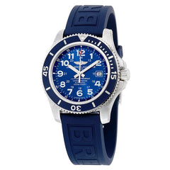 Breitling Superocean II 44mm Blue Dial Blue Rubber Strap Watch for Men - A17392D8/C910/158S/A20SS.1 Watches Breitling   