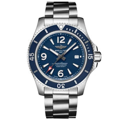 Breitling Superocean Automatic 42mm Blue Dial Silver Steel Strap Watch for Men - A17366D81C1A1 Watches Breitling   