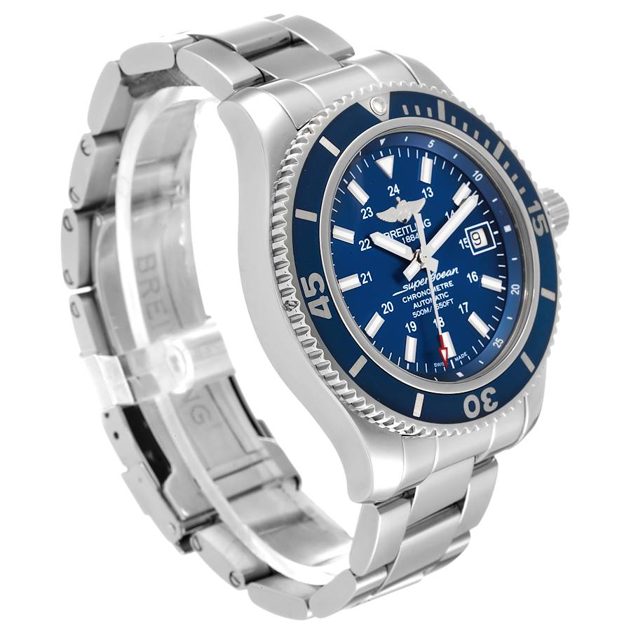 Breitling Superocean 44mm Special Blue Dial Silver Steel Strap Watch for Men - Y17393161C1A1 Watches Breitling   