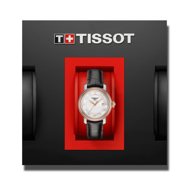 Tissot Bridgeport Lady Silver Dial Brown Leather Strap Watch For Women - T097.010.26.118.00 Watches Tissot   