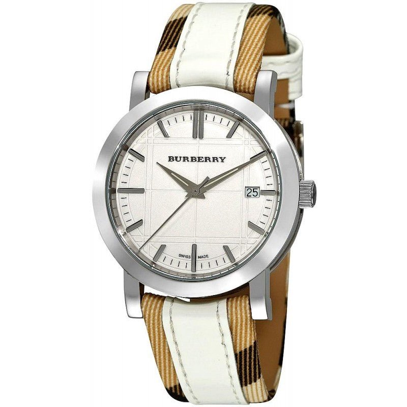 Burberry The City White Dial White Leather Strap Watch for Women - BU9015 Watches Burberry   