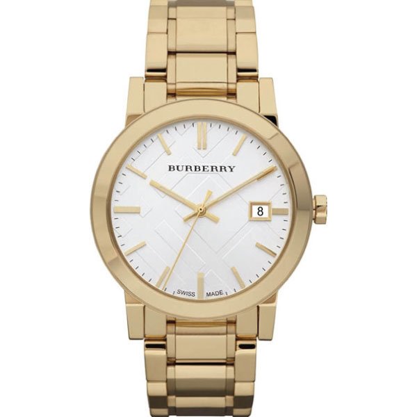 Burberry The City Silver Dial Gold Stainless Steel Strap Unisex Watch - BU9003 Watches Burberry   