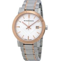 Burberry The City White Dial Two Tone Stainless Steel Strap Watch for Women - BU9006 Watches Burberry   