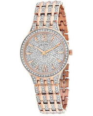 Bulova Crystal Collection Silver Crystals Dial Two Tone Steel Strap Watch for Women - 98L235 Watches Bulova   