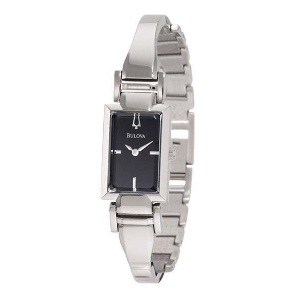 Bulova Classic Collection Black Dial Silver Steel Strap Watch for Women - 96L138 Watches Bulova   