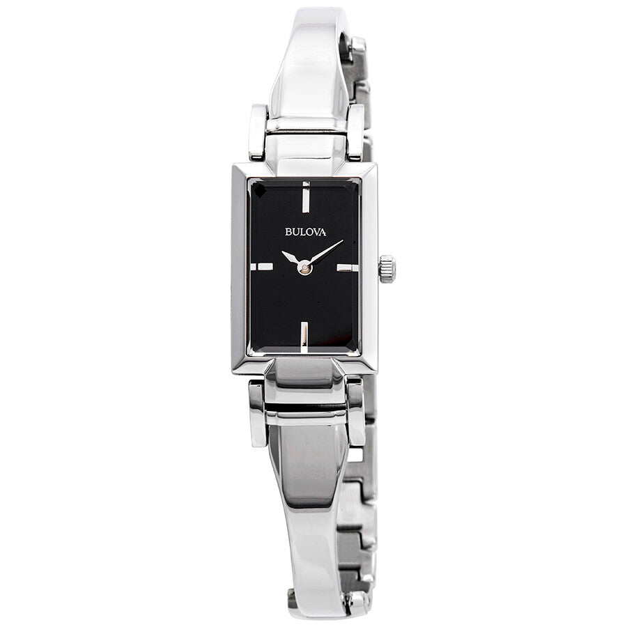 Bulova Classic Collection Black Dial Silver Steel Strap Watch for Women - 96L138 Watches Bulova   