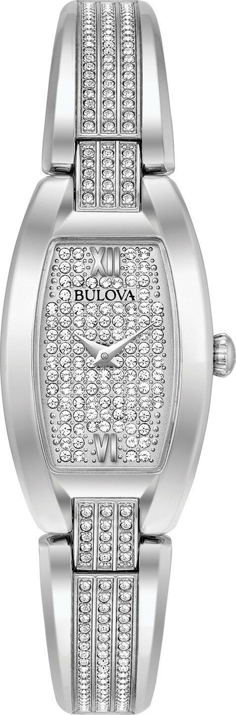 Bulova Crystal Collection Silver Dial Silver Steel Strap Watch for Women - 96L235 Watches Bulova   