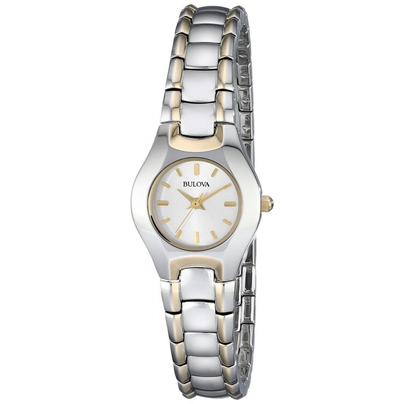 Bulova Classic White Dial Two Tone Steel Strap Watch for Women - 98T84 Watches Bulova   