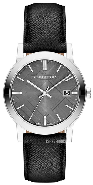 Burberry Heritage Grey Dial Black Leather Strap Watch for Men - BU9024 Watches Burberry   