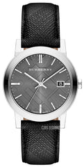 Burberry Heritage Grey Dial Black Leather Strap Watch for Men - BU9024 Watches Burberry   