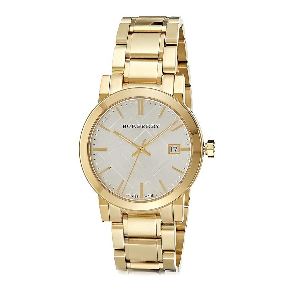 Burberry The City Silver Dial Gold Stainless Steel Strap Unisex Watch - BU9003 Watches Burberry   