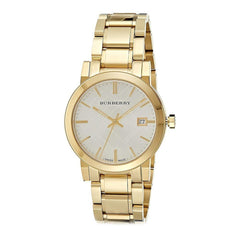 Burberry The City Silver Dial Gold Stainless Steel Strap Unisex Watch - BU9003 Watches Burberry   