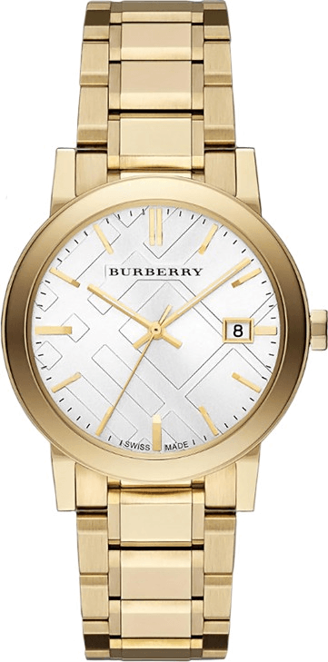 Burberry The City Silver Dial Gold Stainless Steel Strap Unisex Watch - BU9003 Watches Burberry   