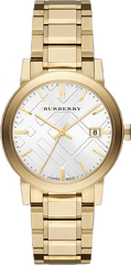 Burberry The City Silver Dial Gold Stainless Steel Strap Unisex Watch - BU9003 Watches Burberry   