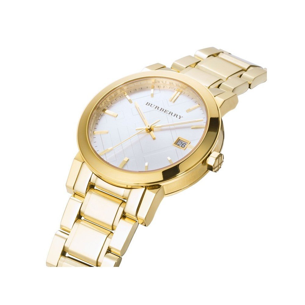 Burberry The City Silver Dial Gold Stainless Steel Strap Unisex Watch - BU9003 Watches Burberry   