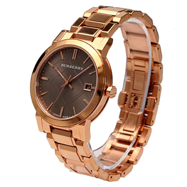 Burberry The City Light Brown Dial Rose Gold Stainless Steel Strap Watch for Women - BU9005 Watches Burberry   